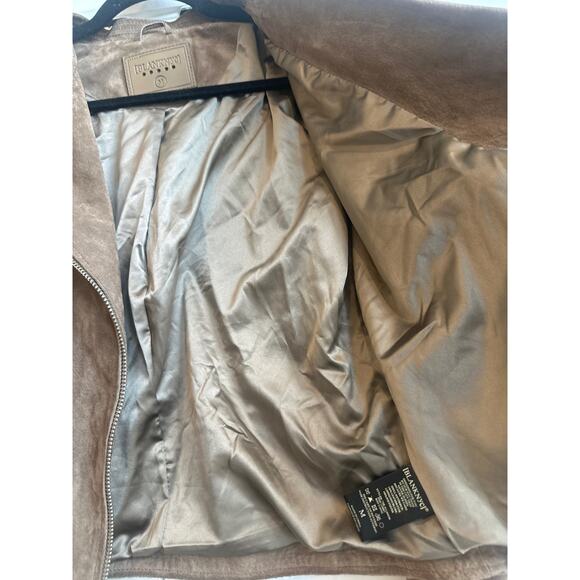 Blank NYC Size Medium 100% Leather Brown Suede-like Jacker with Zipper Pockets - Picture 5 of 6